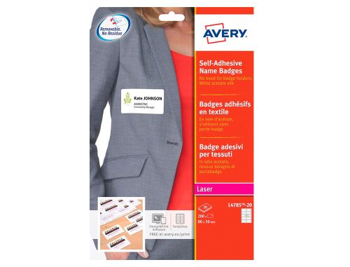 Etiqueta adesiva avery identificativa acetato de seda tamanho 80x50 mm removivel laser caixa de 100 unidades , Avery , 154727 , 5014702000010